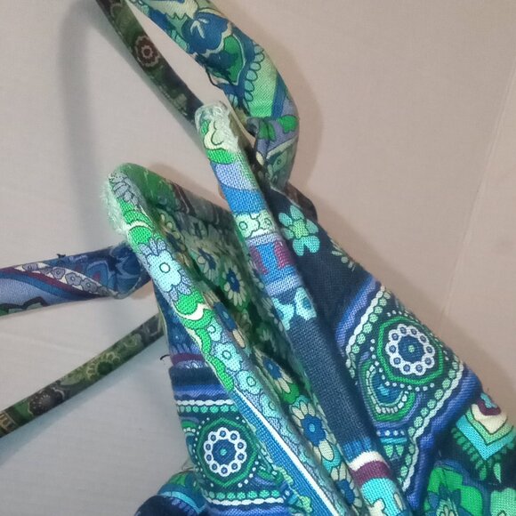 VERA BRADLEY BLUE RAPSODY ALICE PURSE, KISS LOCK, BLUE/GREEN PATTERN - Picture 12 of 16